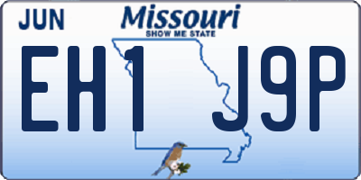 MO license plate EH1J9P