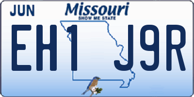 MO license plate EH1J9R