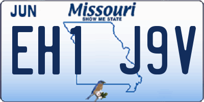 MO license plate EH1J9V