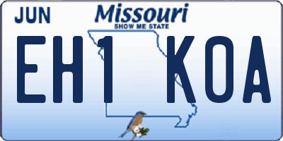 MO license plate EH1K0A