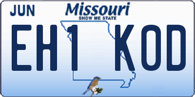 MO license plate EH1K0D