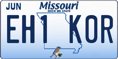 MO license plate EH1K0R
