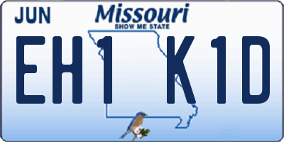 MO license plate EH1K1D
