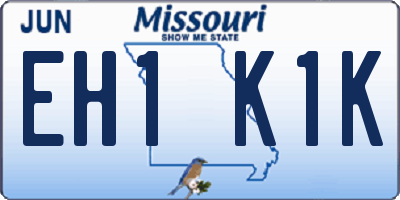 MO license plate EH1K1K