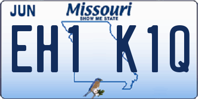 MO license plate EH1K1Q