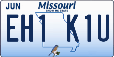 MO license plate EH1K1U