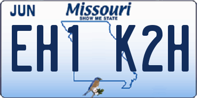MO license plate EH1K2H
