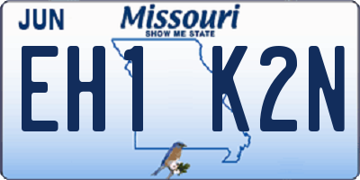 MO license plate EH1K2N
