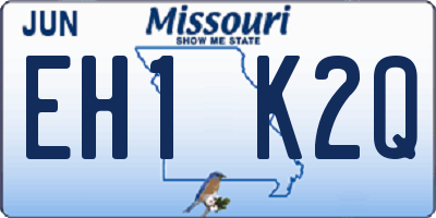 MO license plate EH1K2Q