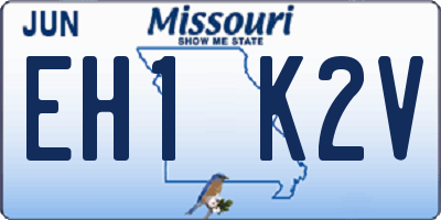 MO license plate EH1K2V