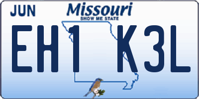 MO license plate EH1K3L