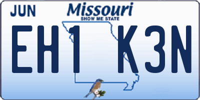 MO license plate EH1K3N