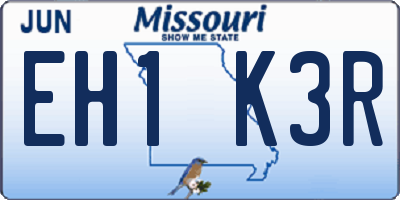 MO license plate EH1K3R