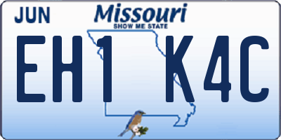 MO license plate EH1K4C