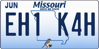 MO license plate EH1K4H