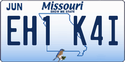 MO license plate EH1K4I