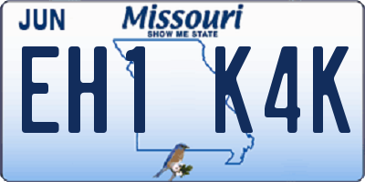 MO license plate EH1K4K