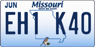 MO license plate EH1K4O