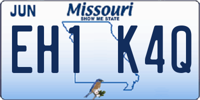 MO license plate EH1K4Q