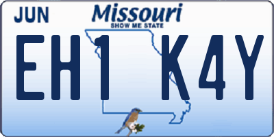 MO license plate EH1K4Y