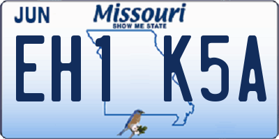 MO license plate EH1K5A