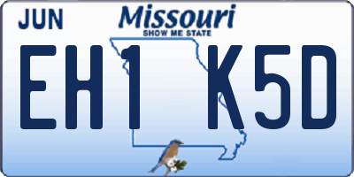 MO license plate EH1K5D