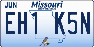 MO license plate EH1K5N