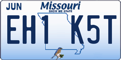 MO license plate EH1K5T
