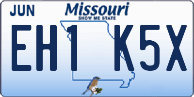 MO license plate EH1K5X