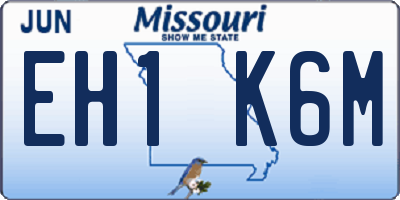 MO license plate EH1K6M