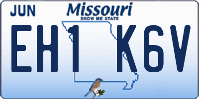 MO license plate EH1K6V