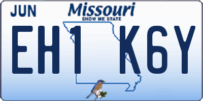 MO license plate EH1K6Y
