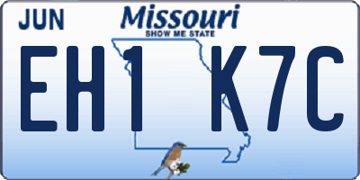 MO license plate EH1K7C