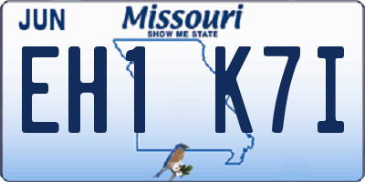 MO license plate EH1K7I
