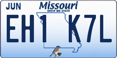 MO license plate EH1K7L