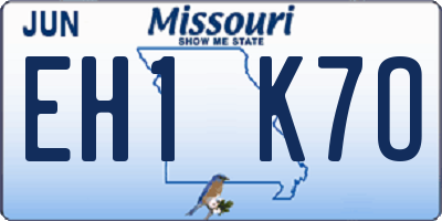 MO license plate EH1K7O