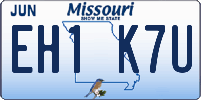 MO license plate EH1K7U