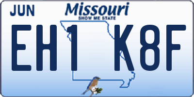 MO license plate EH1K8F