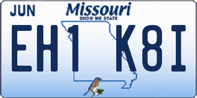 MO license plate EH1K8I