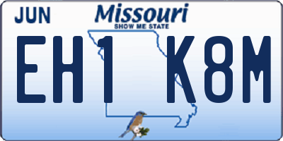 MO license plate EH1K8M
