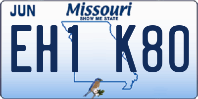 MO license plate EH1K8O