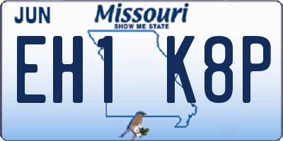 MO license plate EH1K8P