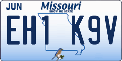 MO license plate EH1K9V