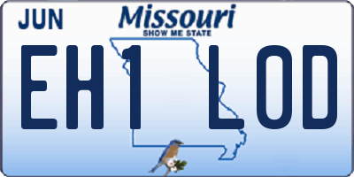 MO license plate EH1L0D