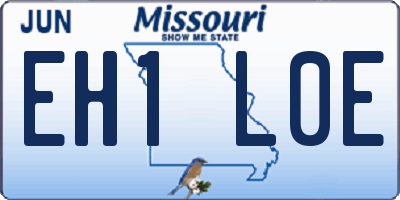 MO license plate EH1L0E