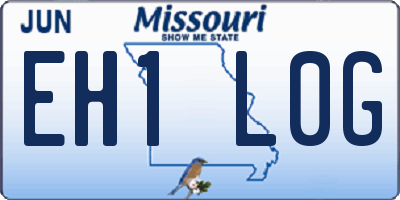 MO license plate EH1L0G
