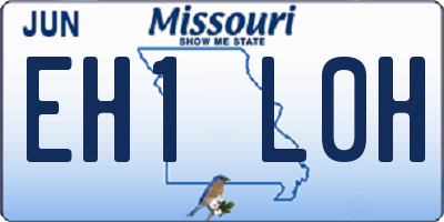 MO license plate EH1L0H
