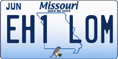 MO license plate EH1L0M