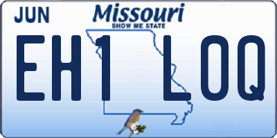 MO license plate EH1L0Q