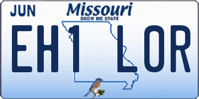 MO license plate EH1L0R